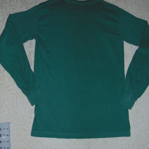 Boy Willows Comfort Colors T Shirt Men's Green Long Sleeve Small Cotton NWOT - Picture 5 of 6